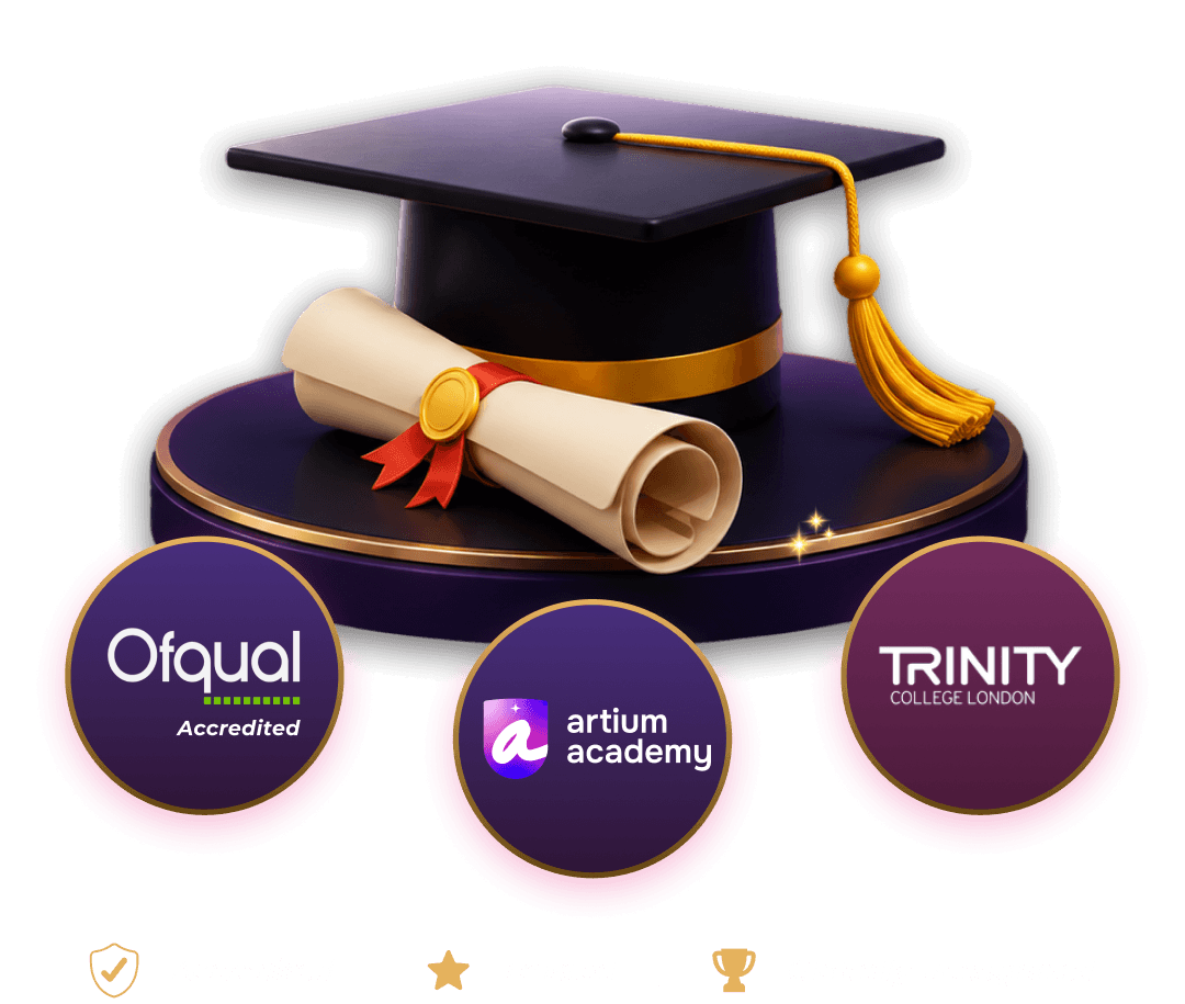 Artium Academy certified online music teacher conducting a live 1:1 class via video call