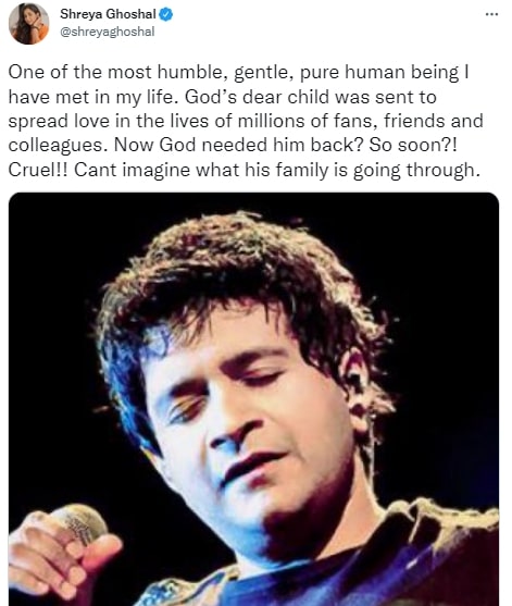 Shreya Ghoshal on Singer KK