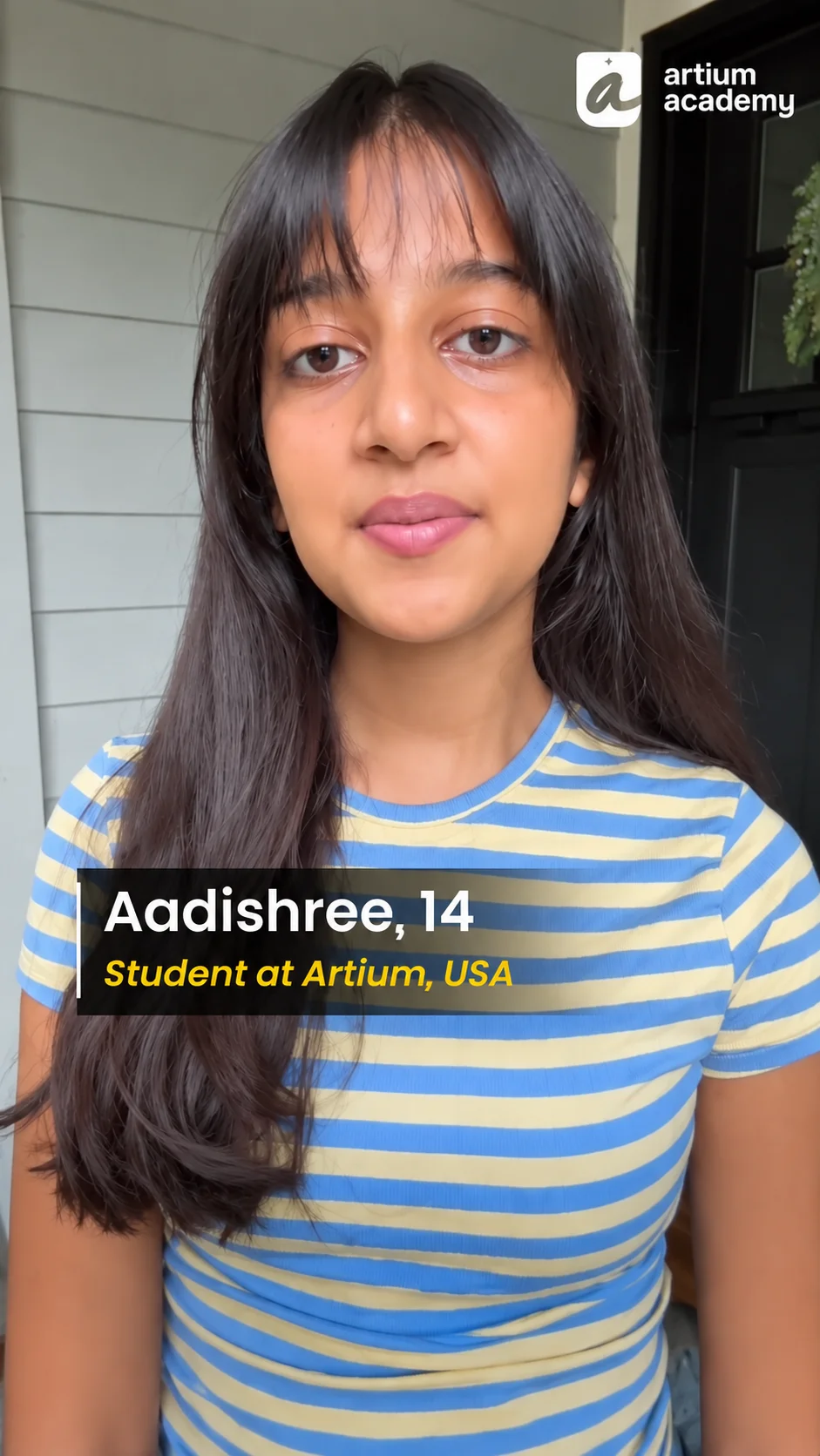 Aadishree Gaur, an Artium hindi film music & karaoke learner, in a video testimonial about learning music online