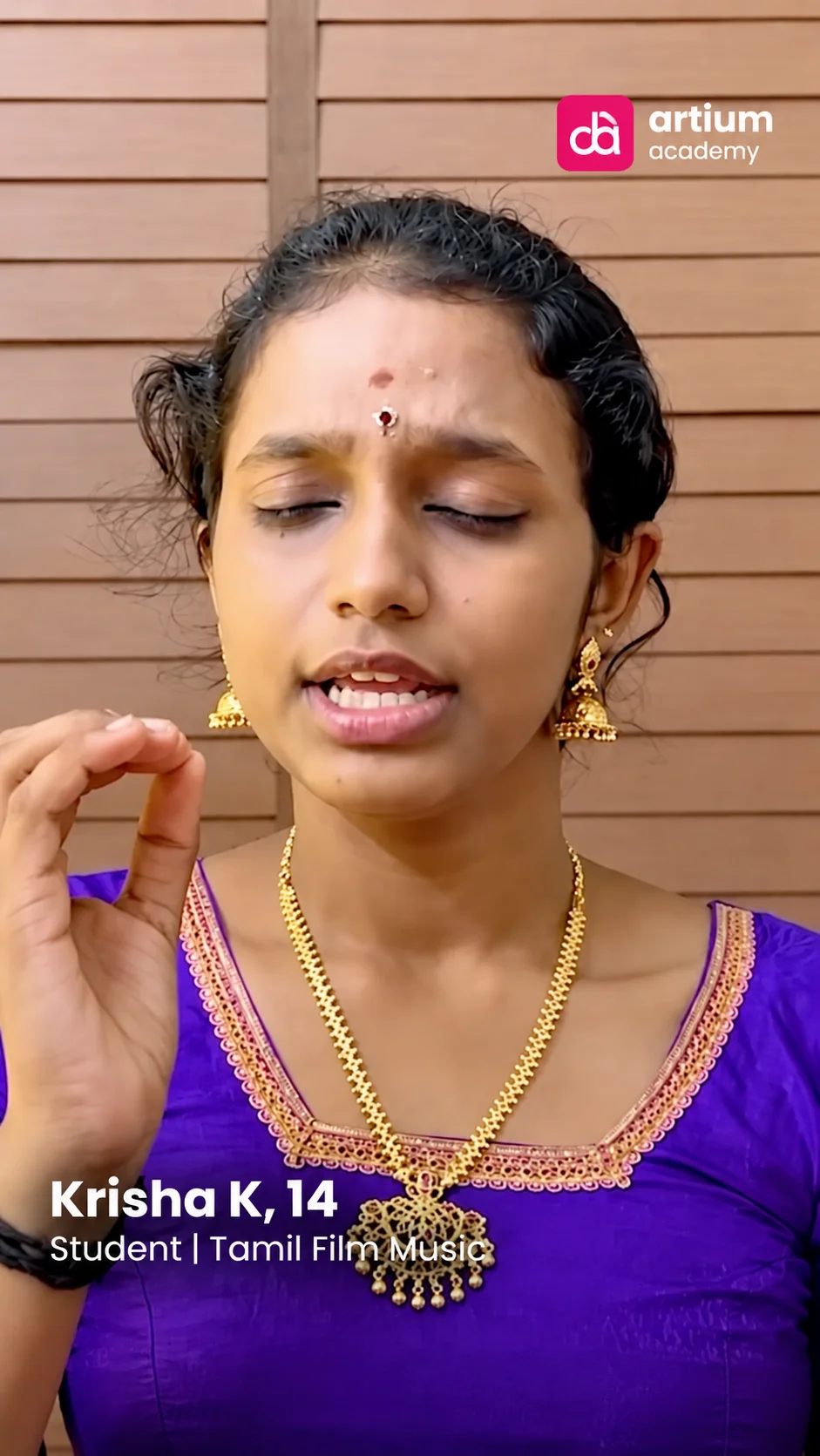 Krisha K, an Artium learner