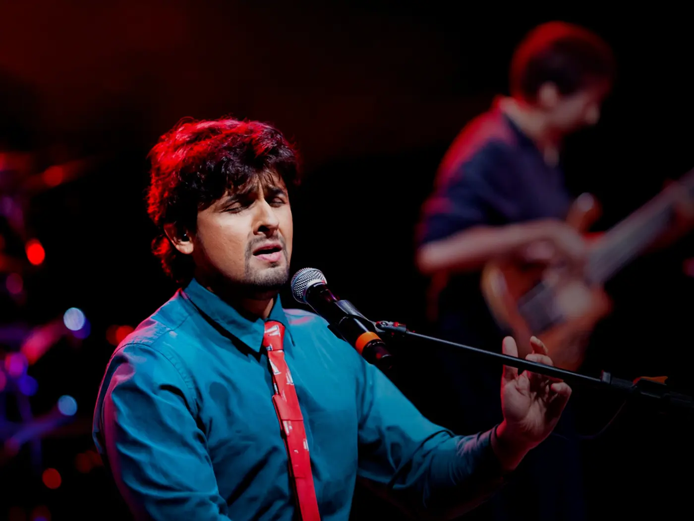 Sonu Nigam performing live on stage