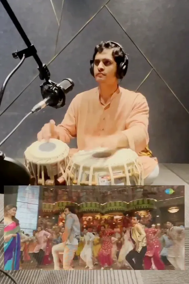 An Artium tabla learner playing
