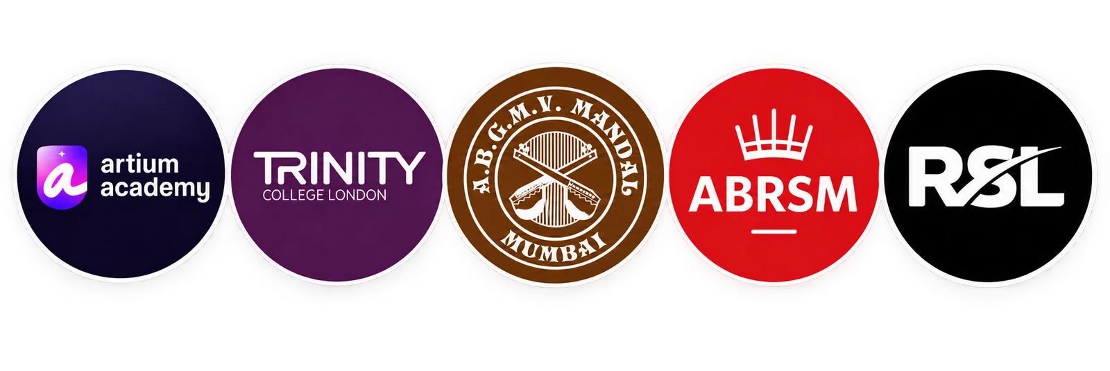 Artium Academy, Trinity College London, A.B.G.M.V. Mandal Mumbai, ABRSM and RSL