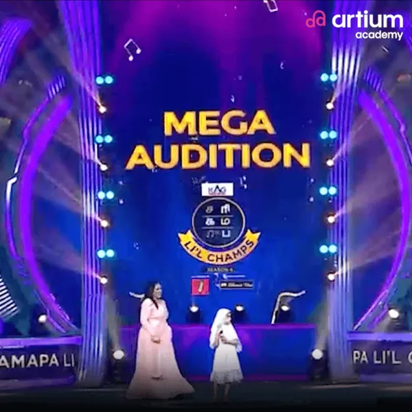Aliyah performing at the Sa Re Ga Ma Pa Lil Champs mega audition