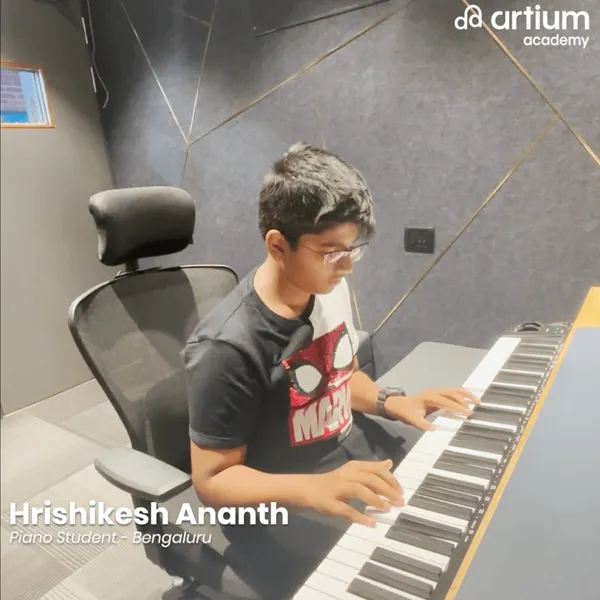 Hrishikesh Ananth playing the piano