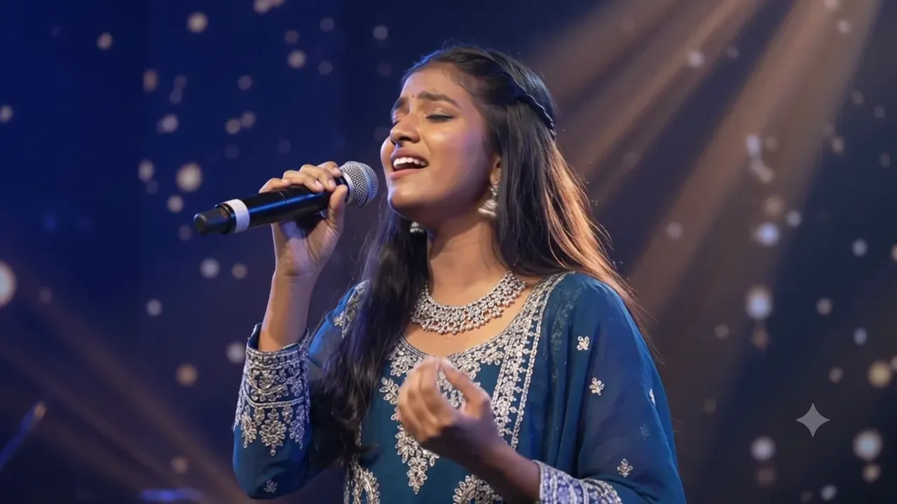 An Artium learner performing on stage